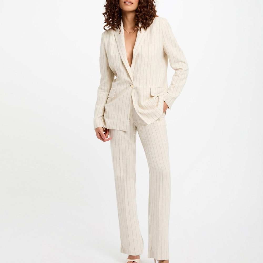 Theory Beige Striped Blazer Woman’s Size S